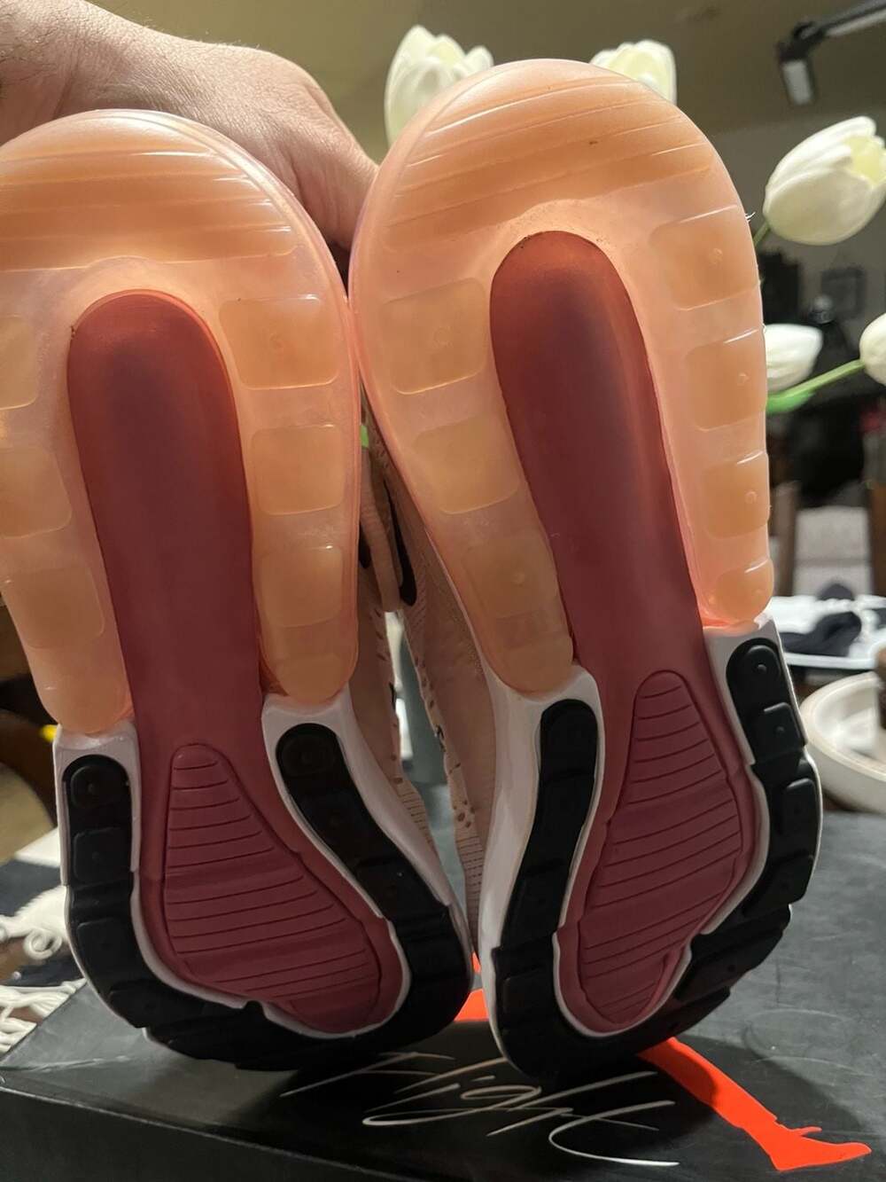 Nike Women's Air Max 270 Light Soft Pink/Black Sneakers AH6789-604 - Picture 7 of 8